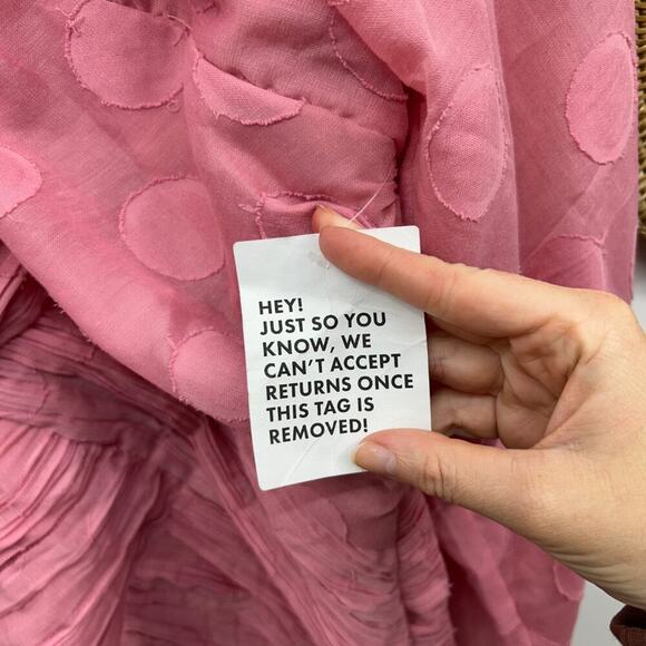 ASOS Design Curve Pink Long Sleeve Ruffle Tie Front Ruched Mini Dress 12 - Picture 8 of 8